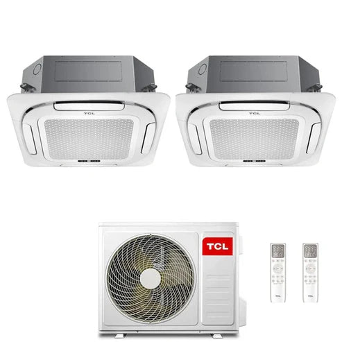 Climatizzatore Condizionatore a Cassetta 4 Vie TCL Compact Dual Split 9000+9000 Btu MT1821 R-32 Wi-Fi Optional