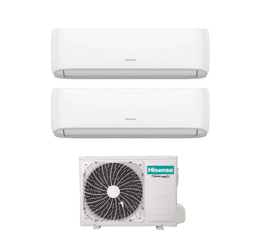 Climatizzatore Condizionatore Hisense Dual Split Inverter serie HI-COMFORT 9+18 con 3AMW62U4RJC R-32 Wi-Fi Integrato 9000+18000
