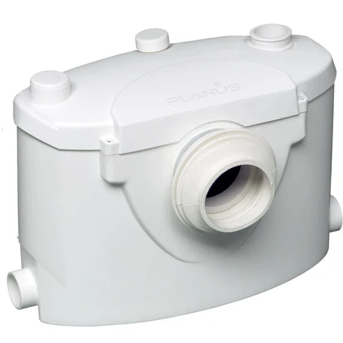Trituratore Planus SaniBasic / BROYSAN WC 230 V Bianco Cassetta Trituratrice con Attacchi e Tappi di Chiusura