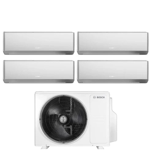 Climatizzatore Condizionatore Bosch Climate 7000i Silver Quadri Split 7000+7000+9000+12000 Btu 5000M 105/4 E R-32 Wi-Fi Integrato