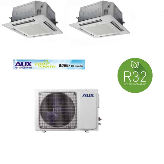 Climatizzatore Condizionatore Aux Dual Split a Cassetta 12+12 con AM3-H24 R-410 12000+12000