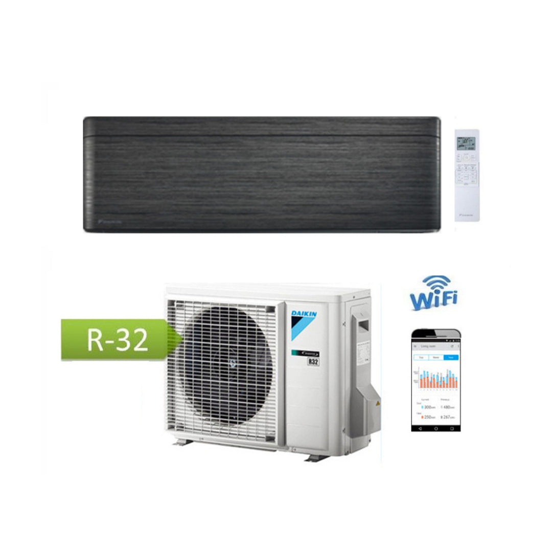 CLIMATIZZATORE CONDIZIONATORE DAIKIN BLUEVOLUTION INVERTER STYLISH BLACKWOOD 12000 BTU WI-FI A+++ R-32 FTXA35BT