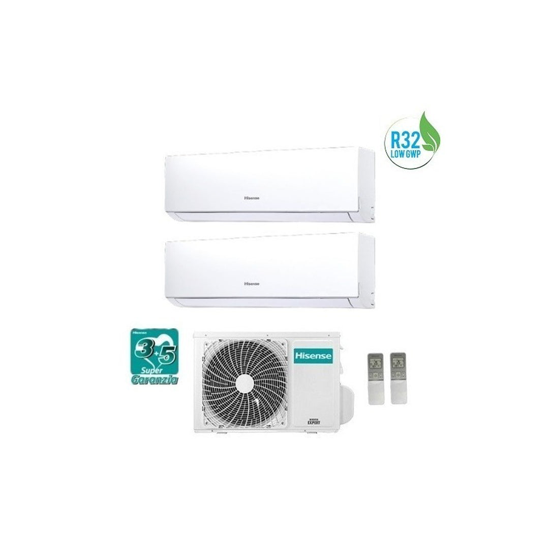 Climatizzatore Condizionatore Hisense Dual Inverter 9+12 Serie HI Comfort 9000+12000 Btu 2AMW42U4RGC Gas R32 A++ Wi Fi Integrato