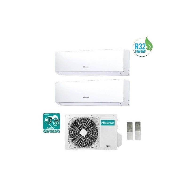 Climatizzatore Condizionatore Hisense Dual Inverter 9+12 Serie HI Comfort 9000+12000 Btu  2AMW42U4RGC Gas R32 A++ Wi Fi Ready