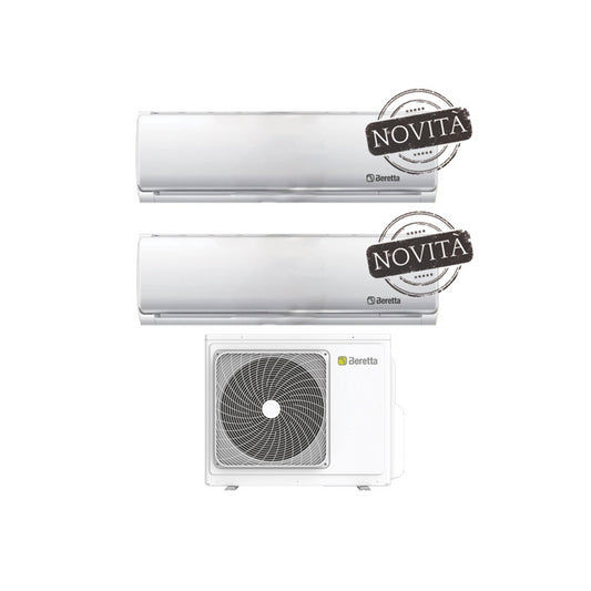 Condizionatore Beretta Dual Split Inverter serie BREVA 9000+12000 btu R-32 con UE 18000-2 Wi-Fi Optional Classe A++